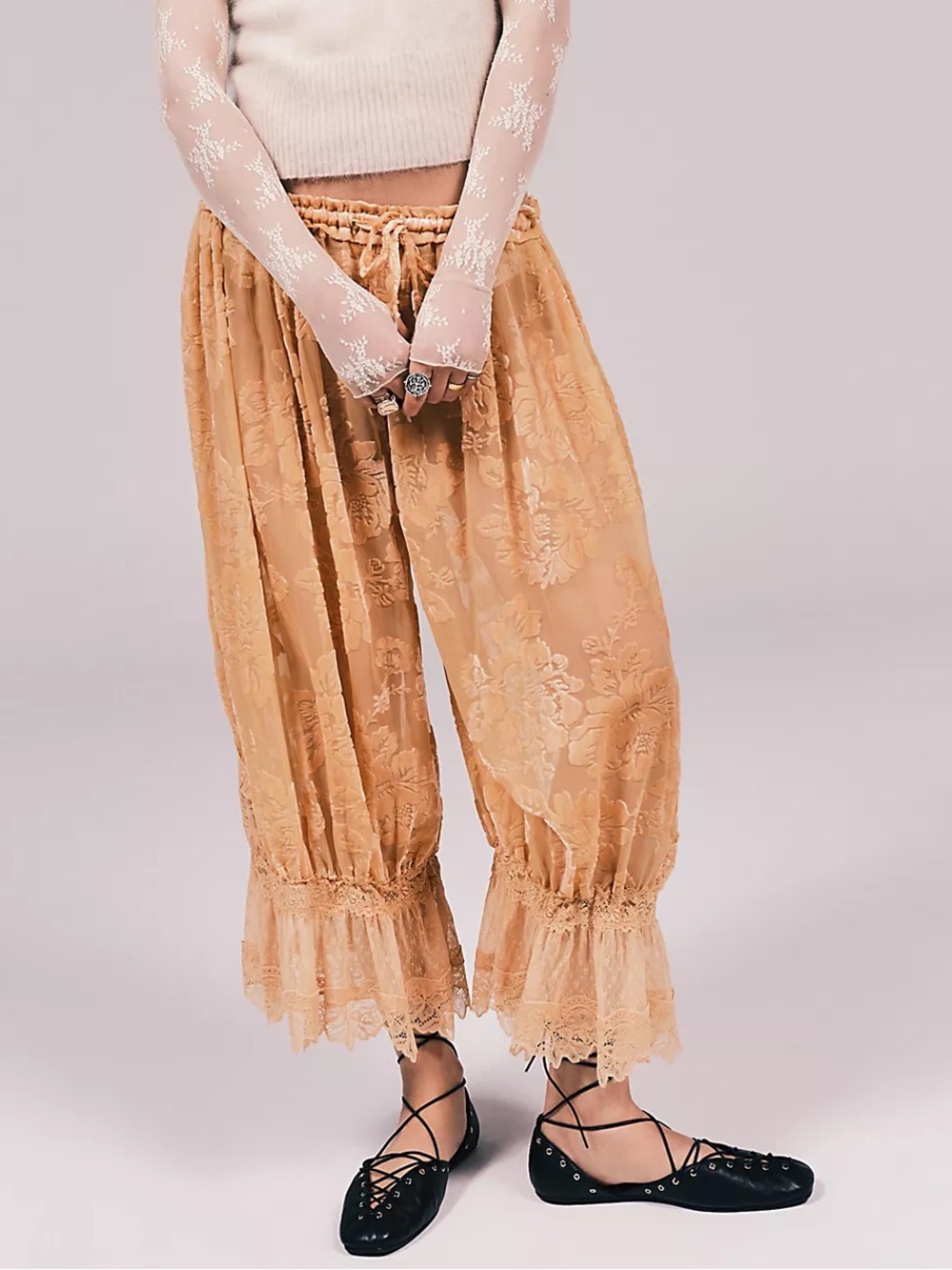 🤎 Intimately Free People Forever Young Burnout Pants Desert Mist NWT S